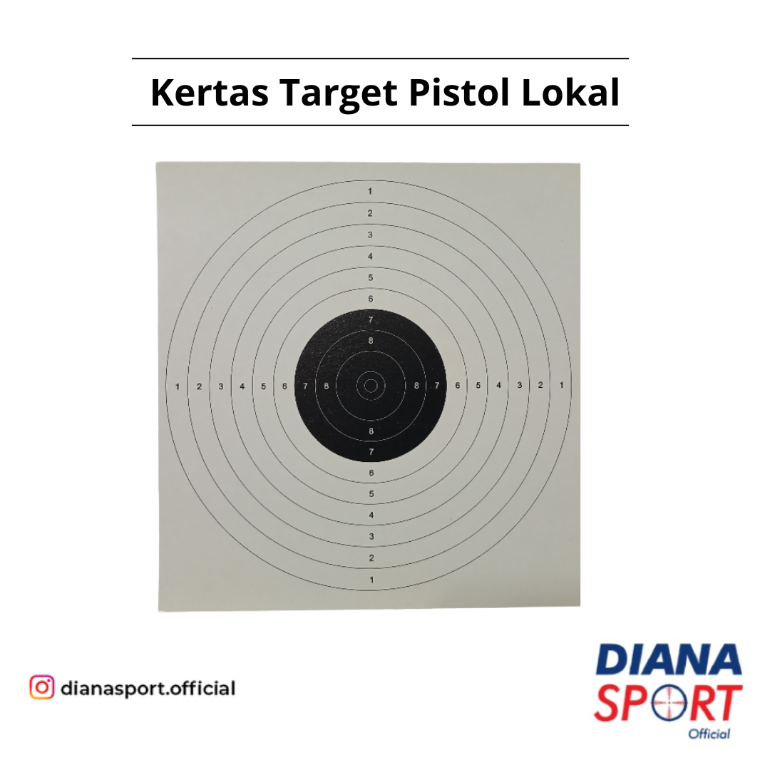 Kertas Target Pistol Lokal 25 Lembar 