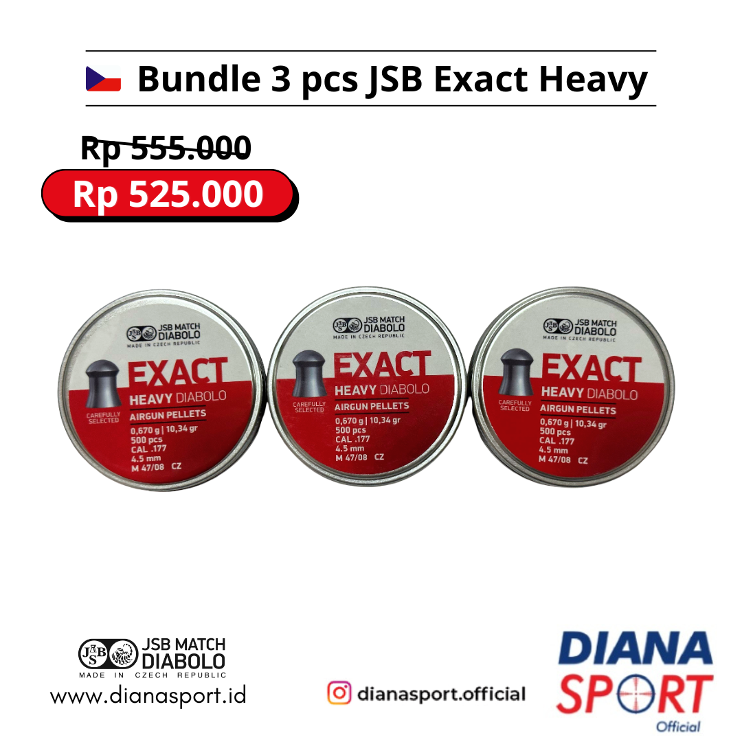 Paket Bundling 3 pcs JSB Exact Heavy Diabolo 