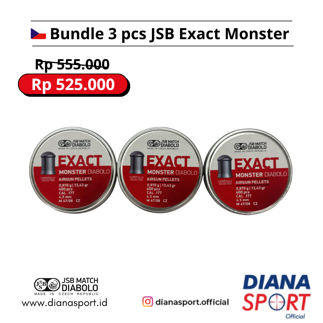 Paket Bundling 3 pcs JSB Exact Monster Diabolo 