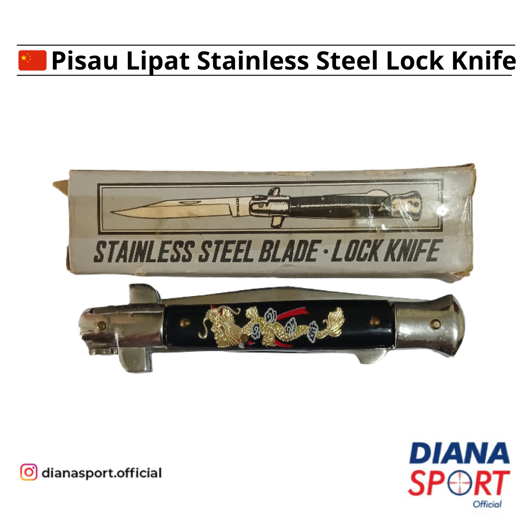 Pisau Lipat Stainless Steel Lock Knife 