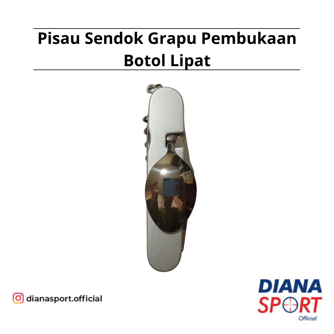 Pisau Sendok Garpu Pembukaan Botol Lipat 